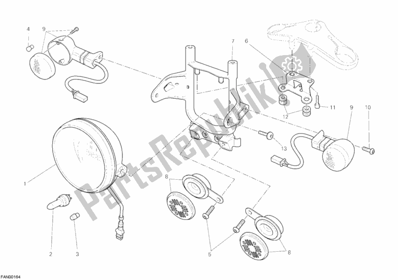 Todas as partes de Farol do Ducati Sportclassic Sport 1000 USA 2007